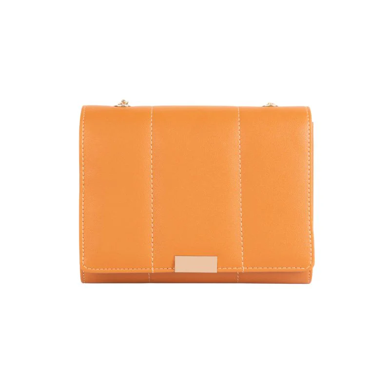 Baggiees Orange leather Hand Bag
