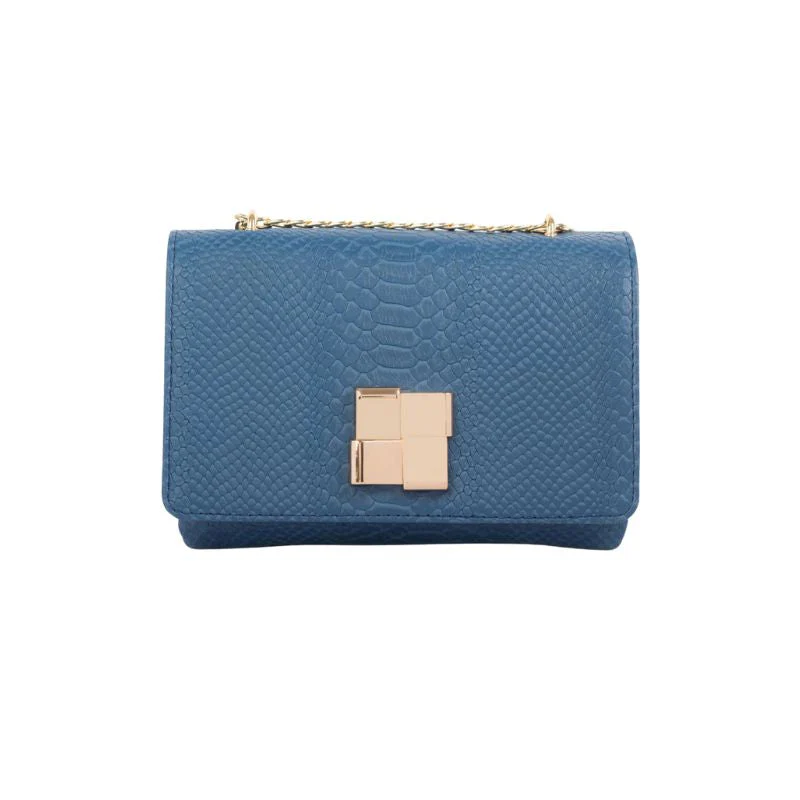 Baggiees Blue Leather Hand Bag