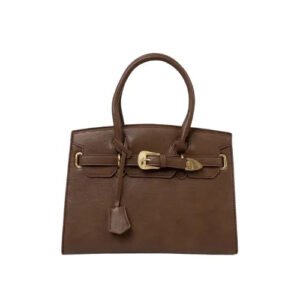 Baggiees Women's Brown handbag with decorative Gold buckle